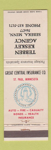 Matchbook Cover - Tebben Keskey Insurance Sebeka MN