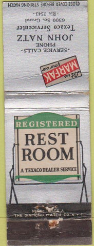 Matchbook Cover - Texaco Oil Gas NO TOWN CREASE