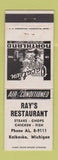 Matchbook Cover - Ray's Restaurant Kalkaska MN