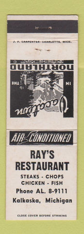 Matchbook Cover - Ray's Restaurant Kalkaska MN