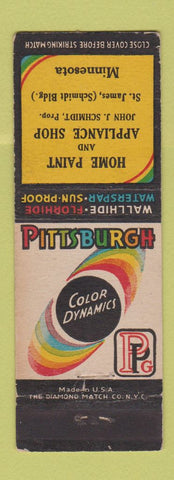 Matchbook Cover - Pittsburgh Paints St James MN WORN BACK
