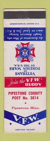 Matchbook Cover - VFW Pipestone MN