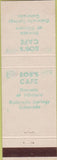 Matchbook Cover - Bob's Cafe Colorado Springs CO Stamped