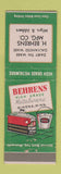 Matchbook Cover - Behrens Metal Ware Dairy Winona MN buckets