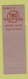 Matchbook Cover - Dugout Restaurant Duluth MN TWA Airlines