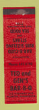 Matchbook Cover - Ted and Gen's BBQ Aldrich MN WEAR