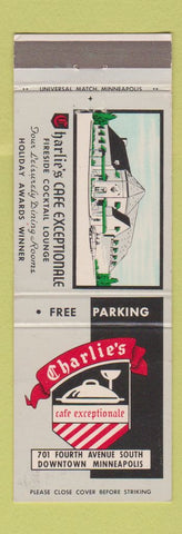 Matchbook Cover - Charlie's Cafe Exceptionale Minneapolis MN