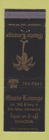 Matchbook Cover - Oasis Lounge Lino Lakes MN
