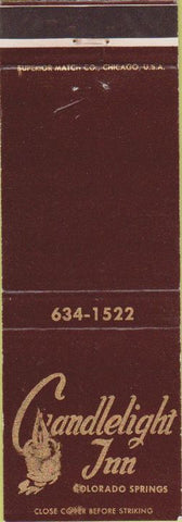 Matchbook Cover - Candlelight Inn Colorado Springs CO