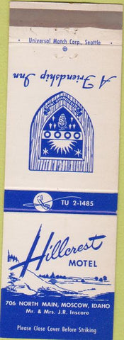 Matchbook Cover - Hillcrest Motel Moscow ID