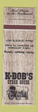 Matchbook Cover - K-Bob's Steak House Mount Pleasant TX