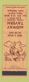 Matchbook Cover - Midway Tavern Ionia MI cowboy