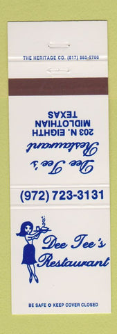 Matchbook Cover - Dee Tee's Restaurant Midlothian TX girlie