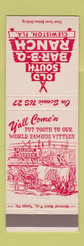 Matchbook Cover - Old South BBQ Ranch Clewiston FL
