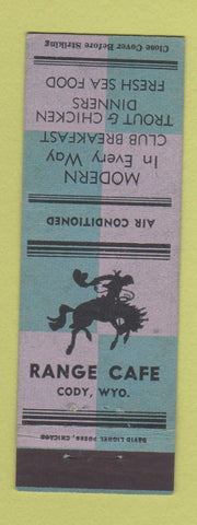 Matchbook Cover - Range Cafe Cody WY