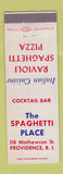 Matchbook Cover - Spaghetti Place Providence RI Pizza