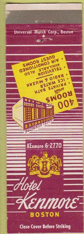 Matchbook Cover - Hotel Kenmore Boston MA