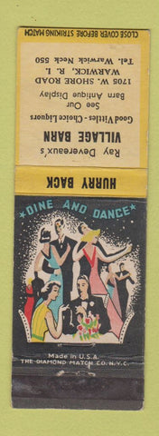 Matchbook Cover - Ray Devereaux's Village Barn Warwick RI