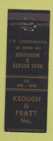 Matchbook Cover - Keough & Pratt Real Estate Insurance Woonsocket RI