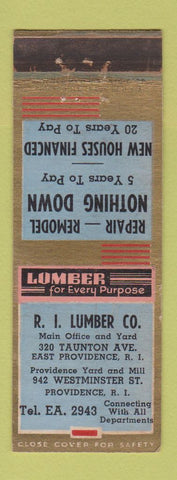 Matchbook Cover - RI Lumber East Providence RI ADVANCE