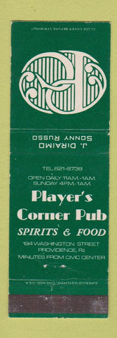 Matchbook Cover - Player's Corner Pub Providence RI WEAR