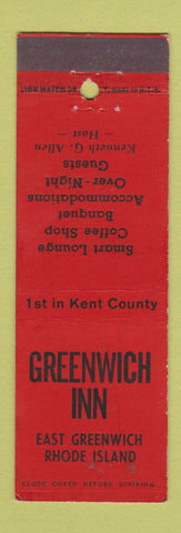 Matchbook Cover - Greenwich Inn East Greenwich RI WEAR