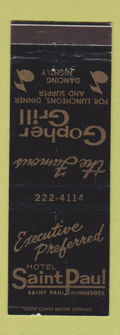 Matchbook Cover - Hotel St Paul MN Gopher Grill