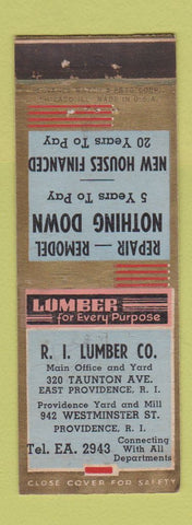 Matchbook Cover - RI Lumber East Providence RI ADVANCE