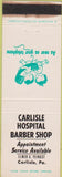 Matchbook Cover - Carlisle Hospital Barber Shop PA