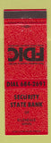 Matchbook Cover - Security State Bank Ellendale MN