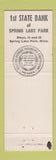 Matchbook Cover - 1st State Bank Spring Lake Park MN