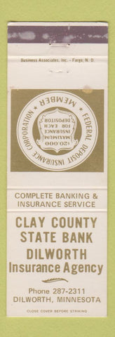 Matchbook Cover - Clay County State Bank Dilworth MN WEAR