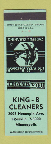 Matchbook Cover - King B Cleaners Minneapolis MN