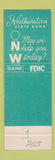 Matchbook Cover - Northwestern State Bank Montevideo MN
