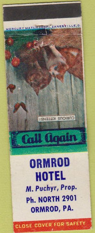 Matchbook Cover - Ormrod Hotel PA