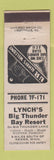 Matchbook Cover - Lynch's Big Thunder Bay Resort Remer MN