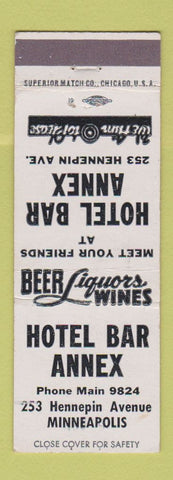 Matchbook Cover - Hotel Bar Annex Minneapolis MN