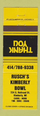 Matchbook Cover - Rusch's Kimberly Bowling Kimberly WI