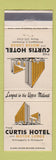 Matchbook Cover - Curtis Hotel Minneapolis MN WORN