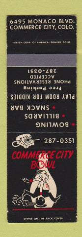 Matchbook Cover - Commerce City Bowling Colorado