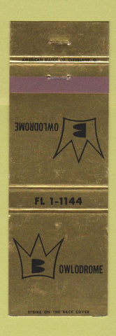 Matchbook Cover - Bowlodrome Bowling