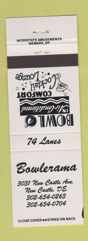 Matchbook Cover - Bowlerama Bowling New Castle DE