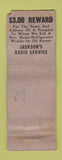 Matchbook Cover - Jackson's Radio Service RCA Montour Falls NY low phone # WORN