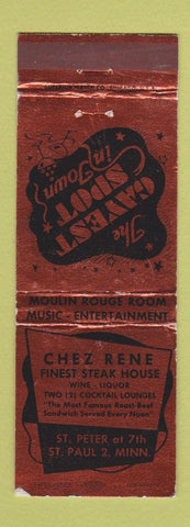 Matchbook Cover - Chez Rene St Paul MN Steak House WEAR