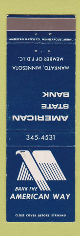 Matchbook Cover - American State Bank Mankato MN WEAR