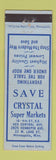 Matchbook Cover - Crystal Grocery Minneapolis MN