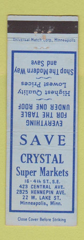 Matchbook Cover - Crystal Grocery Minneapolis MN