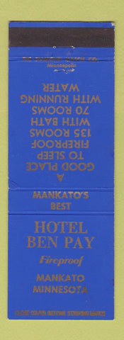 Matchbook Cover - Hotel Ben Pay Mankato MN BLUE