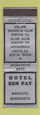 Matchbook Cover - Hotel Ben Pay Mankato MN SILVER WEAR