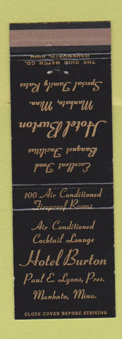 Matchbook Cover - Hotel Burton Mankato MN